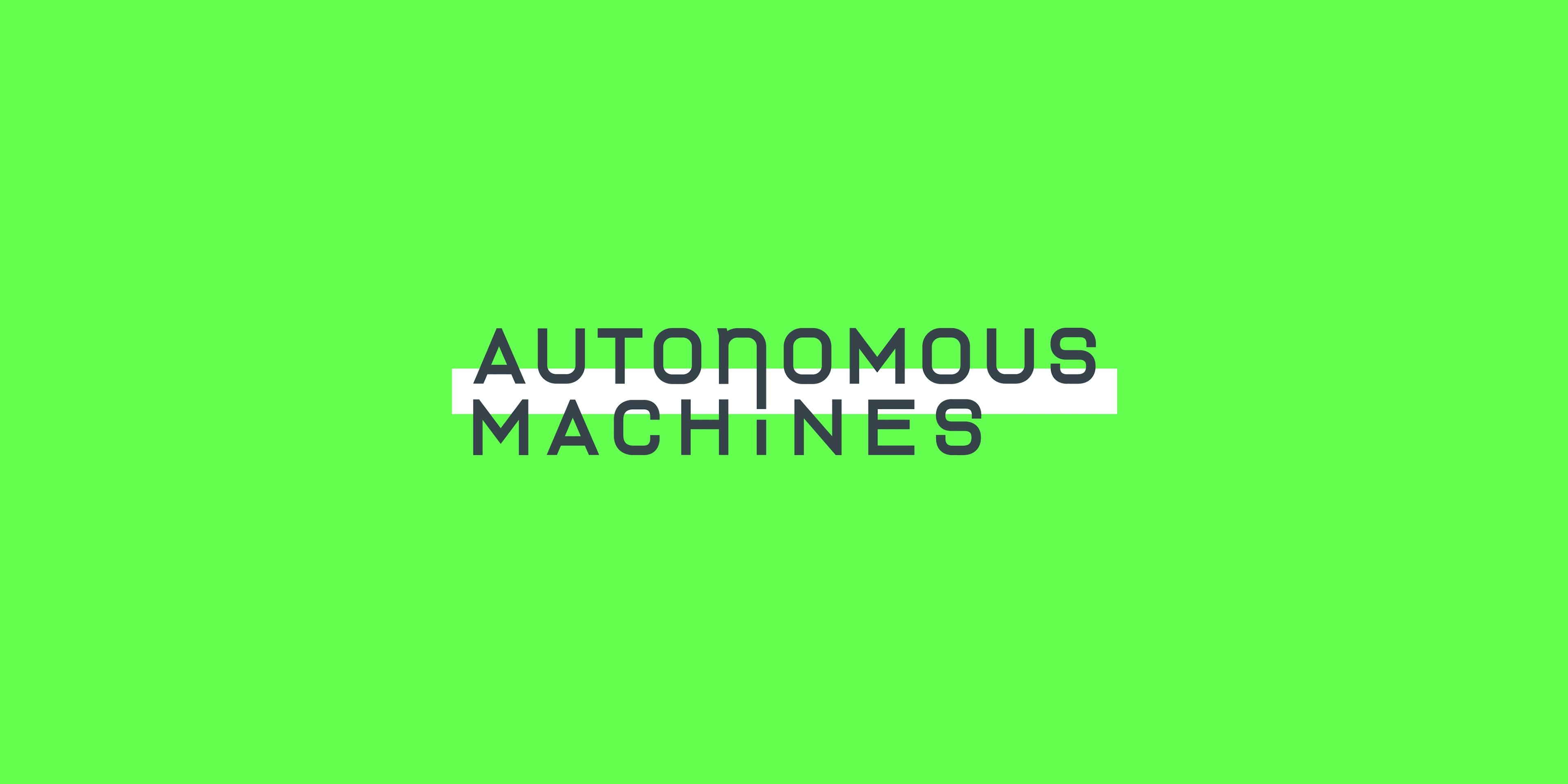 autonomous machines logo auf neongrünem Hintergrund © good matters